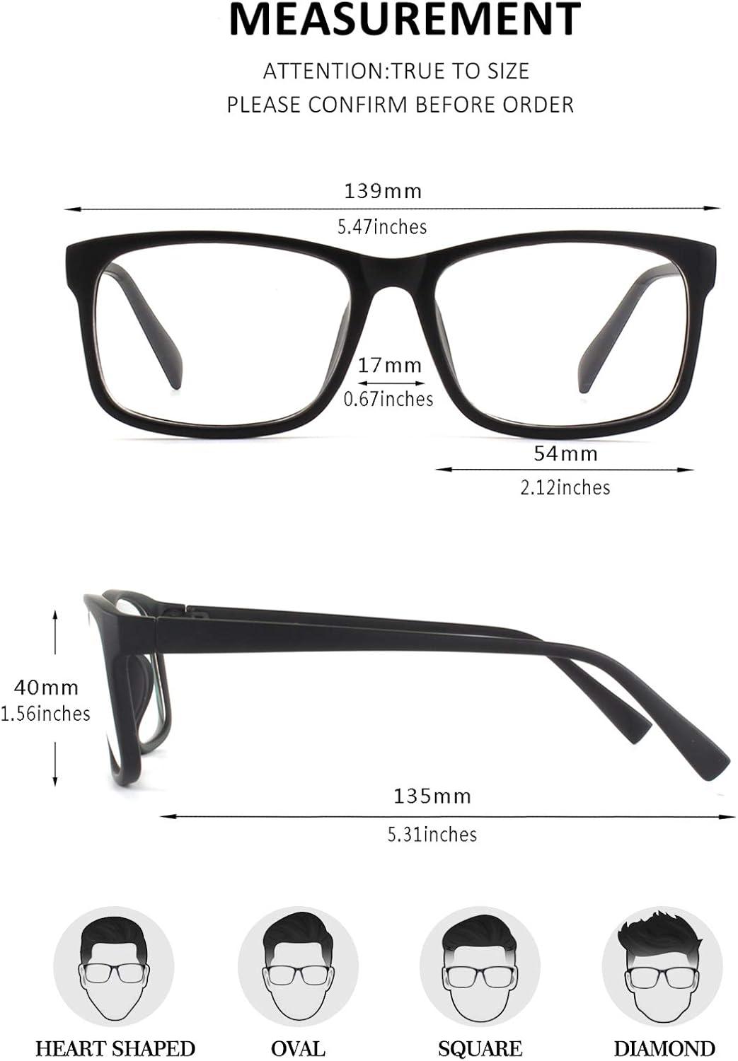 imageGQUEEN Montures de Lunettes Homme Femme Classique Transparente Rectangulaire Vintage Cadre Fausse Lunettes UV400Mat Noir