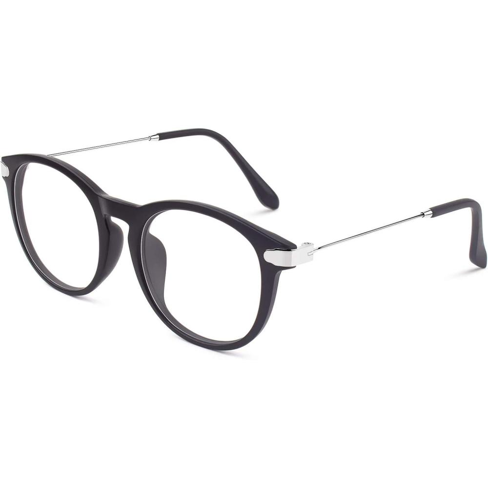 imageGQUEEN Montures Lunettes de Vue Homme Femme Ronde Mode Transparente Fausse Lunettes UV400 PE8