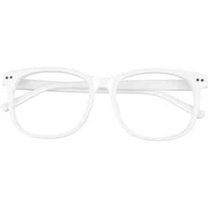 GQUEEN Lunettes de Vue Femme et Homme Transparente Vintage Mode Grand Carré Monture PE1(Blanc Mat)