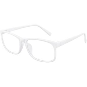 GQUEEN Montures de Lunettes Homme Femme Classique Transparente Rectangulaire Vintage Cadre Fausse Lunettes UV400(Mat Blanc)