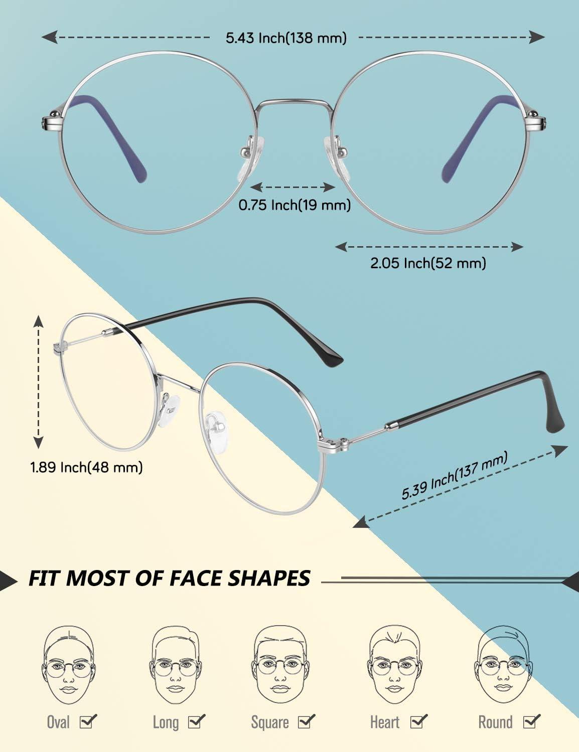 imageGQUEEN Lunette Anti Lumiere Bleue Femme Homme Mtal Ronde Gaming Anti UV Ordinateur Transparent Lentille AntiFatigueGQ40X Argent