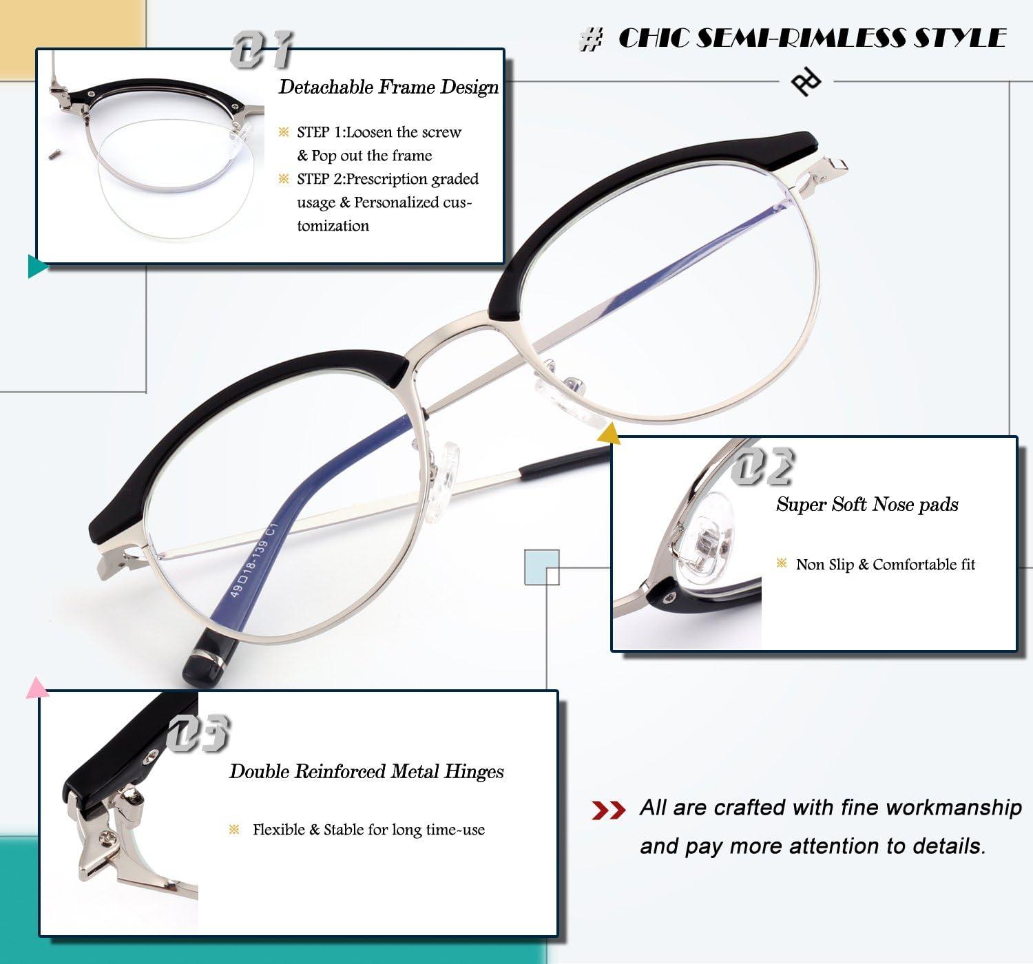 imageGQUEEN Sans Monture Lumire Bleue Bloquant Ordinateur Lunettes Anti Fatigue Des Yeux avec Lentille Transparente GQ022